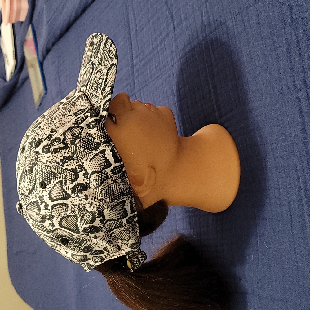 Womens snakeskin cap Embellished by Robin Dixon